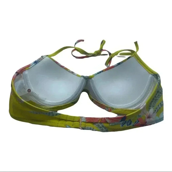 Shade and shore yellow  floral bikini top 32B - Picture 3 of 11